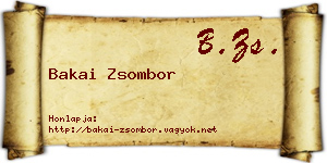 Bakai Zsombor névjegykártya